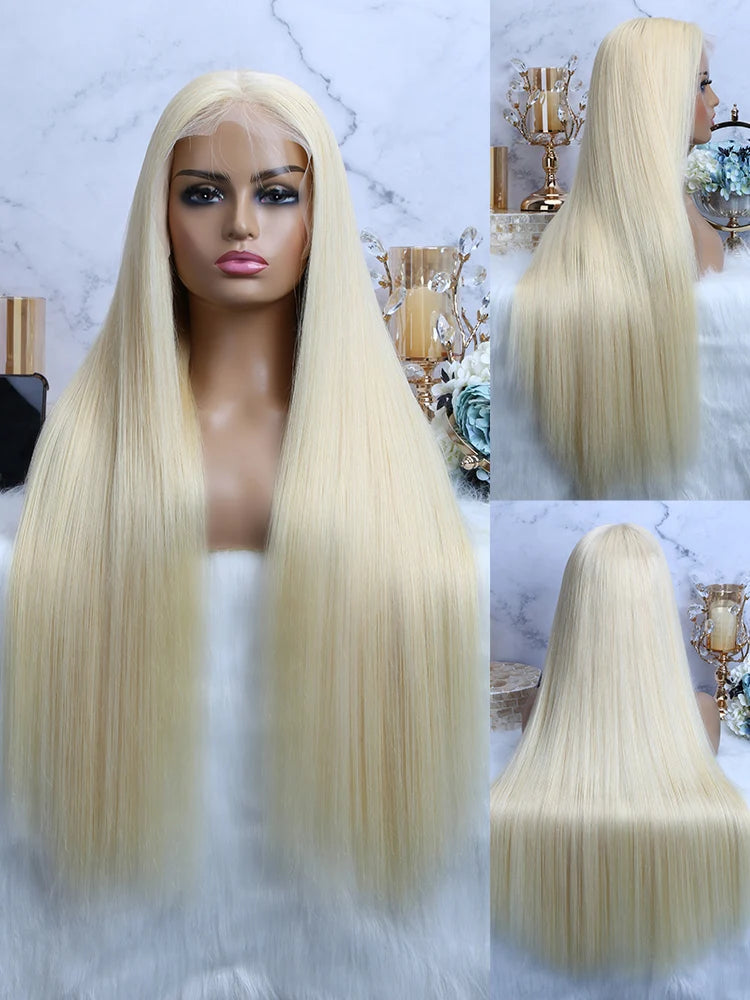 613 Human Hair Wig Vietnamese Raw Straight Hd Lace Frontal Wigs 13x4 13x6 360 Blonde Lace Front Human Hair Wig 180% 210% Density