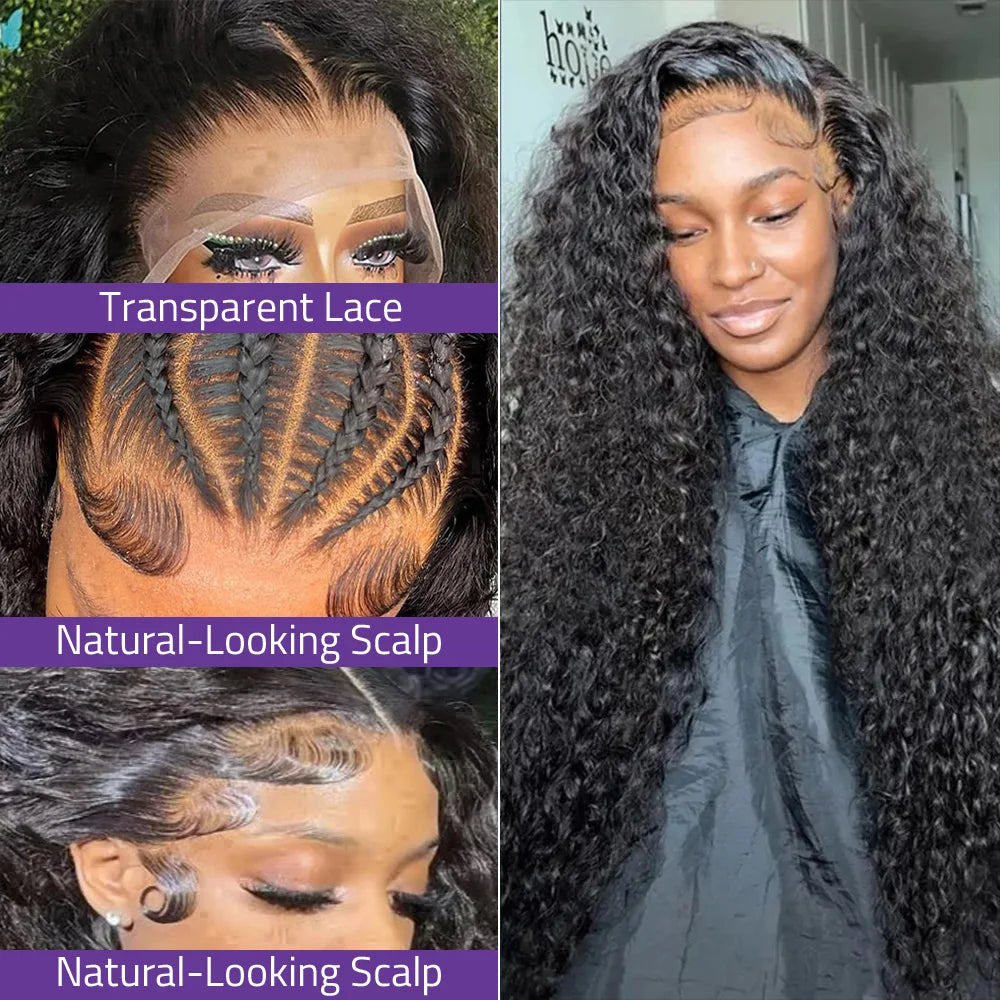 38 40Inch Deep Wave 13x6 Hd Lace Frontal Wig Curly Water Wave Human Hair 5x5 Lace Front Brazilian Wigs For Women Preplucked